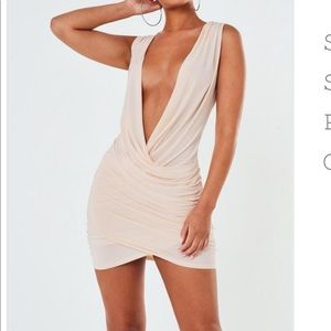 Pink Slinky Drape Front Mini Dress